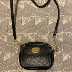 Michael Kors black leather mini crossbody